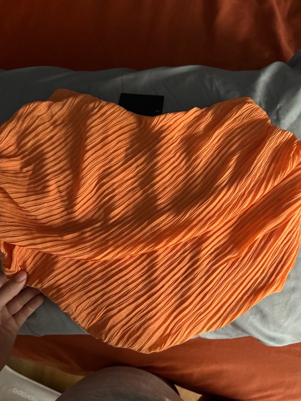Vibrant Orange Pleated Corset from JLuxthelabel
